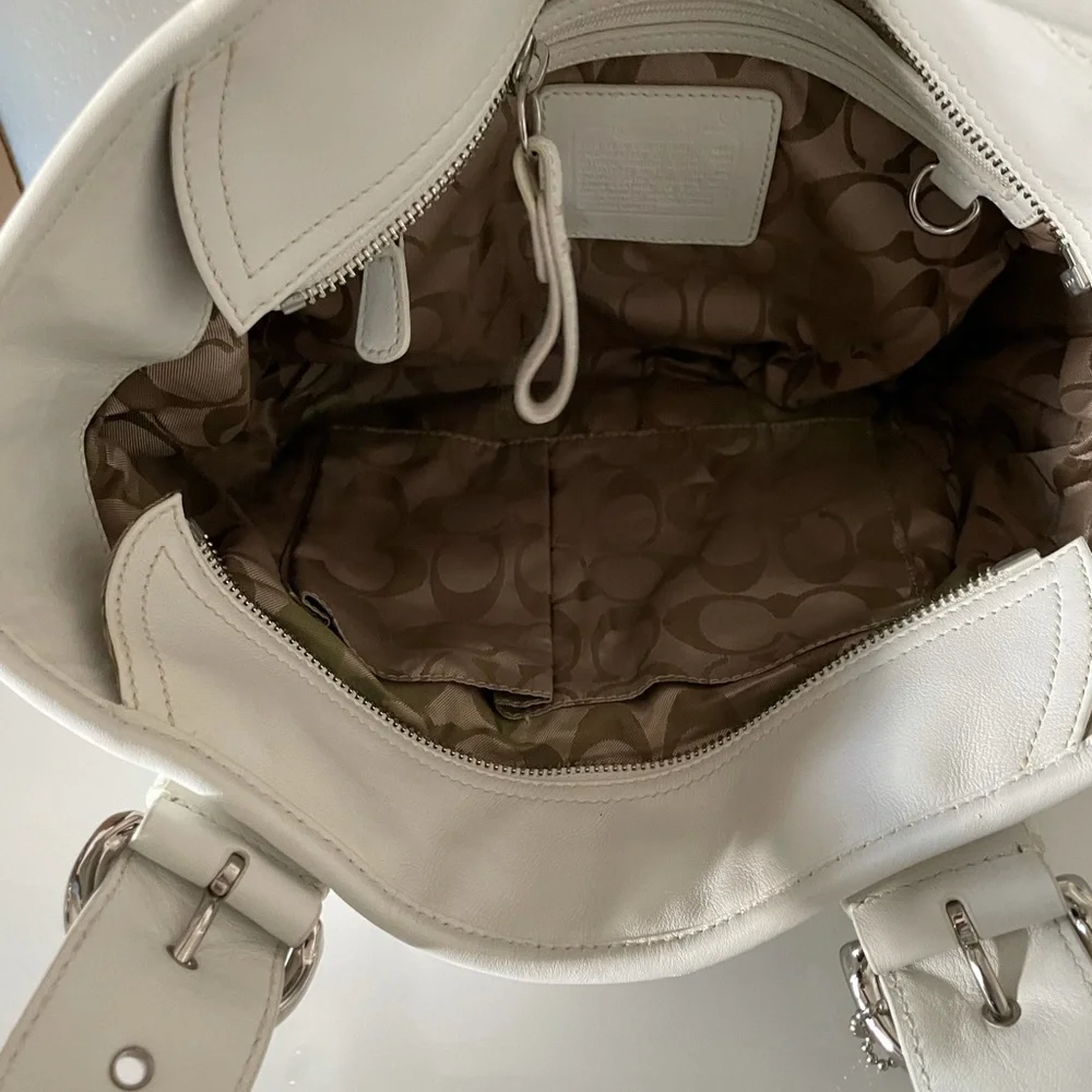 Coach Cream Leather Tote Bag